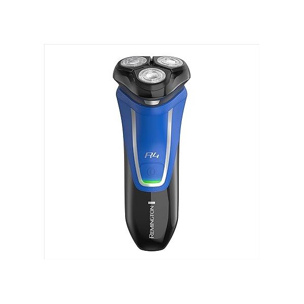 Remington R4 Style Series Rotary Shaver for Men, Flexing Technology and Sensitive Skin Comfort, Rechargeable Wet or Dry Electric Razor with Graphite Coating, Pop Up Trimmer, Stubble Attachment