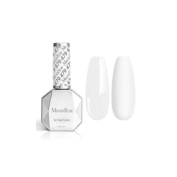 MelodySusie Thick Snow White Gel Nail Polish,15ML Soak Off UV LED Polish Christmas Gift for Women Art Manicure Salon DIY Design Decoration at Home-479