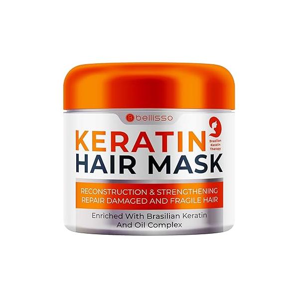 Keratin Hair Mask - Sulfate Free Hydrating Deep Conditioner Treatment for Dry, Damaged and Split Ends Moisture Frizzy Curly For Women Men Moisturizer Care to Repair Damage