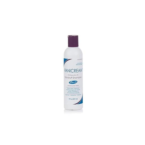 Vanicream Dandruff Shampoo - pH Balanced Mild Formula Effective For All Hair Types and Sensitive Scalps - Free of Fragrance, Lanolin, Parabens 8 Fl Oz