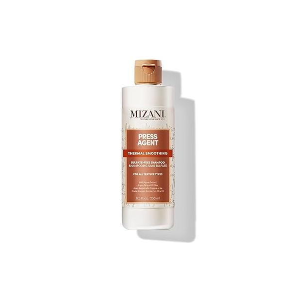 MIZANI Press Agent Sulfate-Free Shampoo - Thermal Smoothing Moisturizes Hair For Heat Styling, Blowout & Silk Dry Frizzy Hair, With Argan Oil