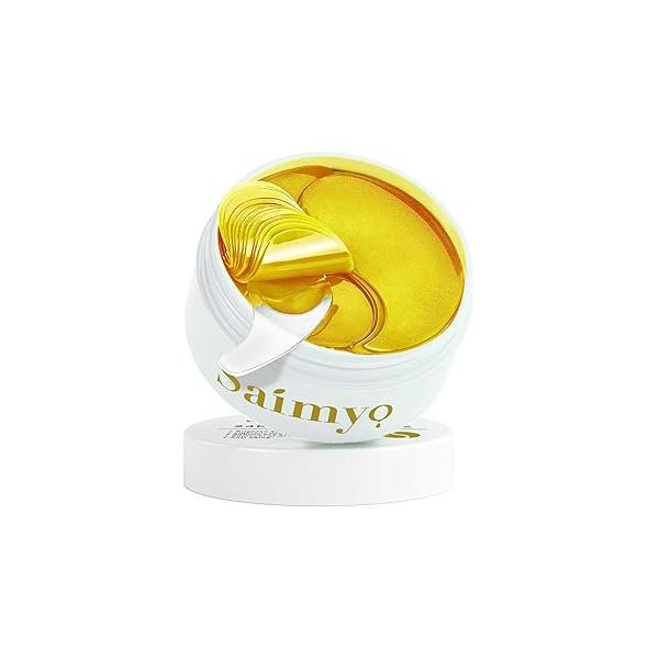 24K GOLD Eye Mask- 60 Pcs - Gold Under Mask Retinol & Collagen Puffy Eyes and Dark Circles Treatments - Look Younger Reduce Wrinkles Fine Lines Undereye, Improve Firm eye Skin