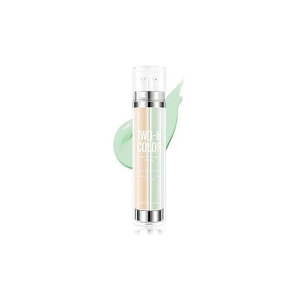 2 Pcs One Step Color Corrector,Natural Isolation Cream,Face Primer Makeup Tricolor Tinted Moisturizer,Oil Control & Moisturizing Skin Tone Correcting and Brightening Concealer Foundation