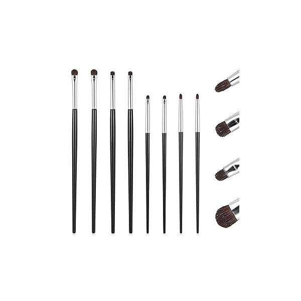 8Pcs Eye Makeup Brush Sets Ultra Thin Precision Eyeshadow Brushes, Fine Point Eyeliner Brush, Professional Shadow Brushes for Powder Gel Cream Liquid Concealer