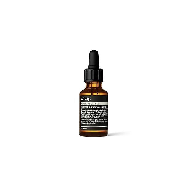 Aesop Shine Hair and Beard Oil | Moisture-Rich, Silicone-Free for Full Beards Softens Coarse Texture No Greasy Buildup Green Citrus Scent 0.8 oz / 25 mL