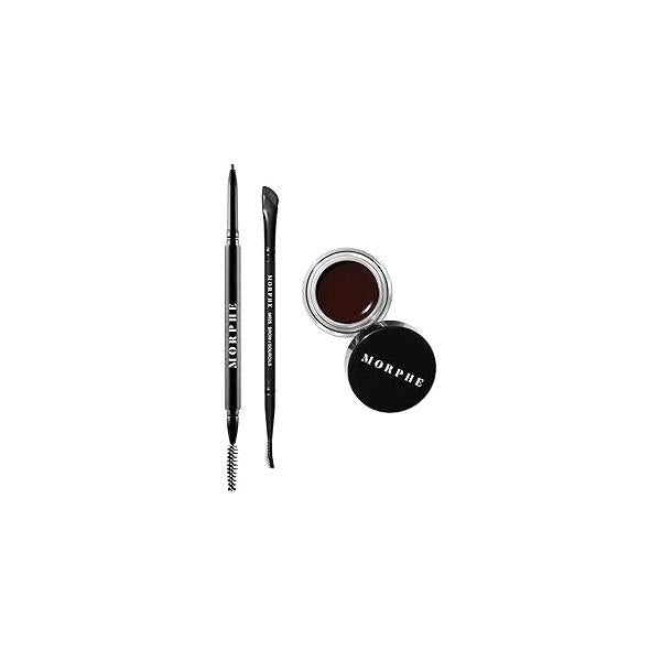 Morphe High Archiever Everyday Essentials Brow Kit - Precision Micro Eyebrow Pencil, Tinted Sculpting Wax & 3-in-1 Brush for Shaping, Filling Defining Chocolate Mousse (3 Count)