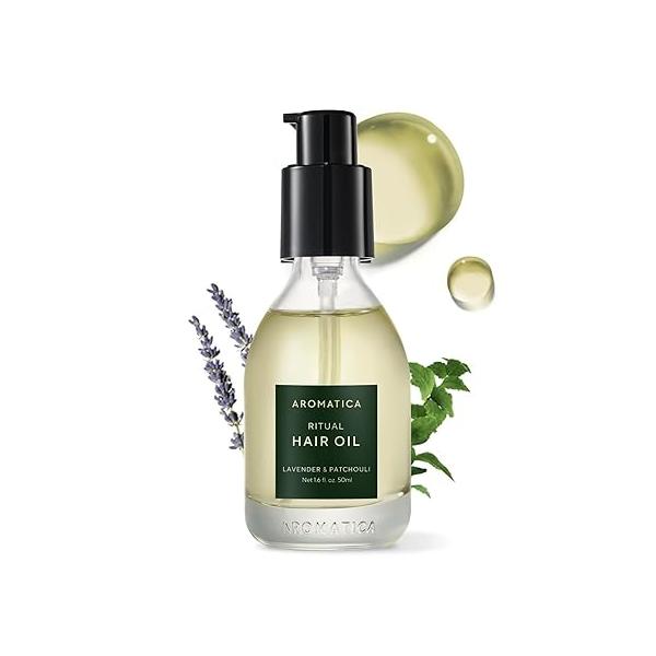 AROMATICA Ritual Jasmine & Vetiver Hair Oil 50ml / 1.6 fl. oz - Nourishing Silicone-Free for Damaged frizzy with Pure Fragrance