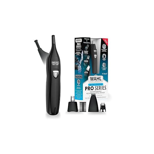 Wahl Pro Series® Rechargeable Eyebrow, Ear & Nose Hair Trimmer for Men - Painless DualTech® Eyebrow Facial Removal Device Model 3025656