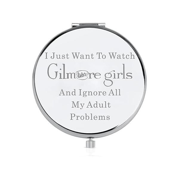 BEKECH TV Show Merchandise Tv Compact Mirror Luker's Dinner Inspired Gifts for Lover Gift (Silver)