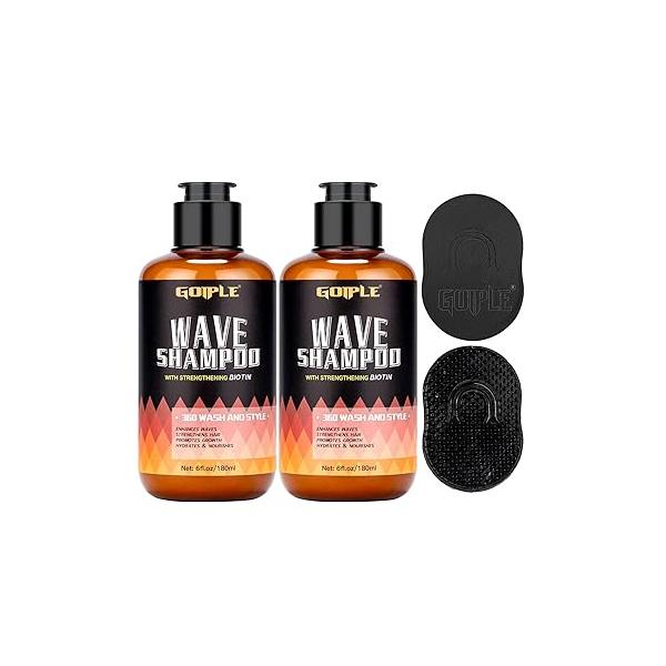 360 Waves Wash Shampoo -Wave for Black Men Wave Hydration Enhance Strenghtens Hair Promote Growth Easy Hydrate (6 FL OZ)