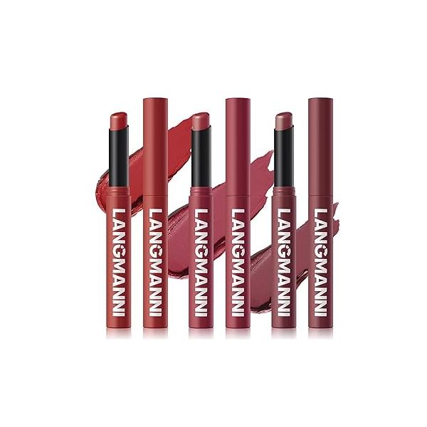 Jolilab 12Pcs Velvet Matte Lipstick Nude Soft Dark Color Stick High Pigmented Long-Lasting Waterproof Lip Balm Beauty Cosmetics Gift for Girls and Women(01#-12#)