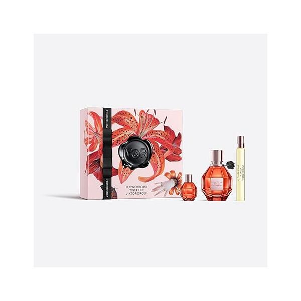 Viktor&Rolf - Flowerbomb Tiger Lily Mother's Day Luxury Perfume Set 1.7 Fl Oz, 0.3 & 0.2 Oz