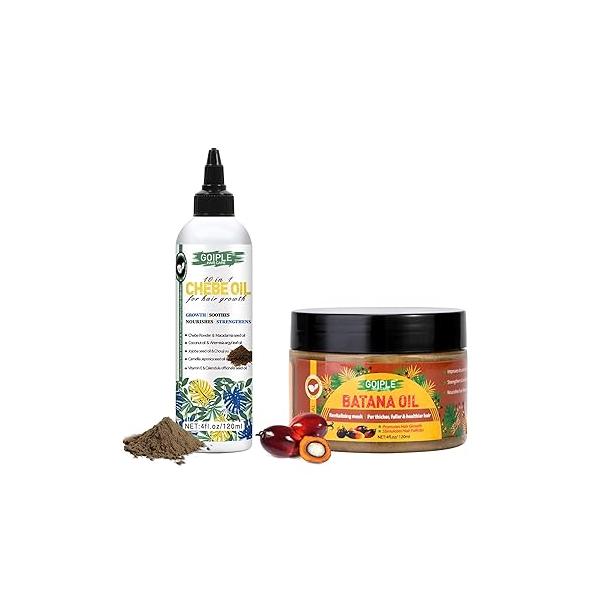 Raw Batana Oil for Hair Growth Bantana Natural Oil, Chebe Organic African Powder & Moisturizer Scalp, Set All Types
