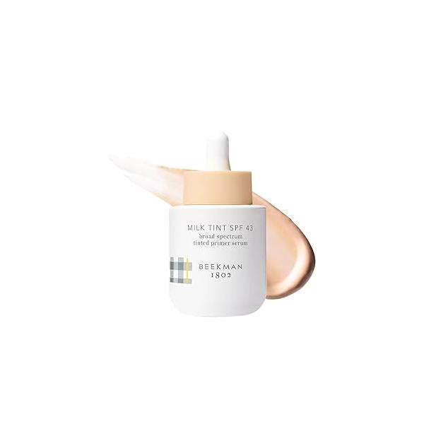 Beekman 1802 Milk Tint Face Primer with SPF 43, Fair - Oxybenzone Free 1 oz Tinted Mineral SPF, Makeup & Moisturizer Blends Seamlessly Good for Sensitive Skin Cruelty