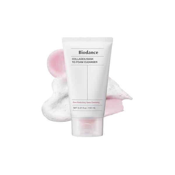 BIODANCE Collagen Mask To Foam Cleanser, Face Wash for Women, 2-in-1 Pore and Hydrating Foaming Facial Cleanser Sensitive Skin, Oily 5.07 fl. oz. (150 ml)