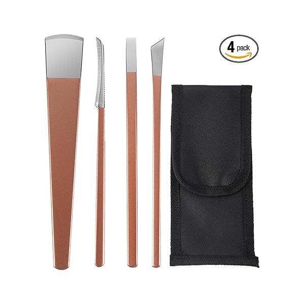 4 Pack Manicure Set,Professional Pedicure Knife Set,Dead Skin Corn Foot Remover Kit,Foot Care Tools for Travel or Home,Stainless Steel File Rasp