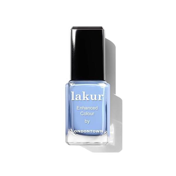 LONDONTOWN lakur Nail Polish - Chip-Resistant, Non-Toxic, Conditions & Hydrates Nails Glossy Shimmery Glittery Blue, .40 fl oz