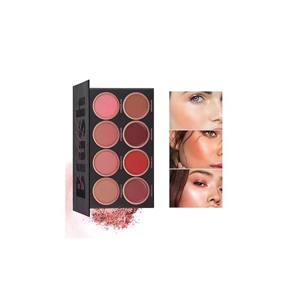 2 Packs Highlighter Powder Palette, 5 Colors Makeup Palette Contour Eyeshadow Kit Waterproof Long Lasting Brilliant Lighten Skin Color Professional Face Shading Set (2, brown, Large)