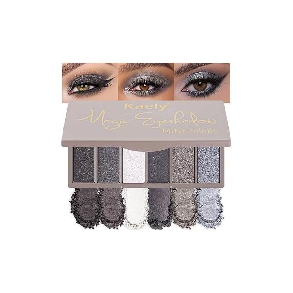 Kaely 6 Colors Mini Rose Gold Pink Eye Shadow Palette Makeup, Neutral Matte Shimmer Eyeshadow for Older Women Highly Pigmented Waterproof, paleta de sombras ojos, Vegan & Cruelty-free, 04