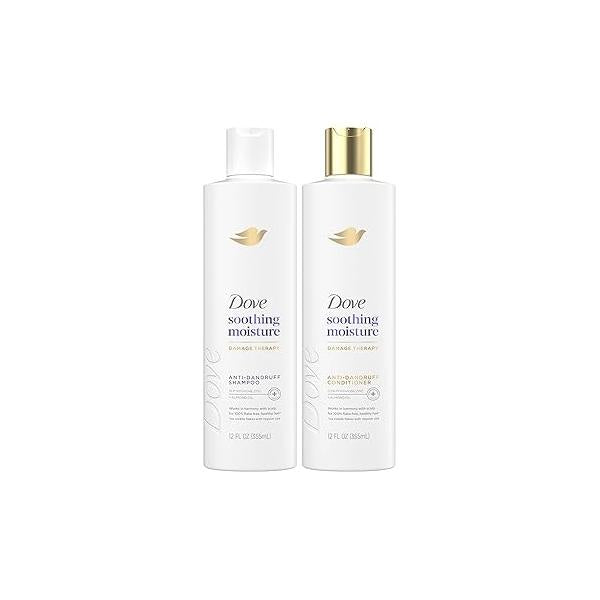 Dove Shampoo and Conditioner Set - DermaCare Scalp Hydrating Dandruff for Women Men, Treatment Itchy Relief with Pyrithione Zinc, 12 Oz (2 Piece Set)