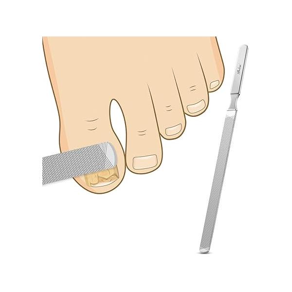 BALUCA Professional Stainless Steel Long Nail File for Thick Nails, Metal Fingernail Toenail Women, 4.72-Inch Filing Surface, Durable and Efficient Care Tool (Black, 1, Count, Coarse)