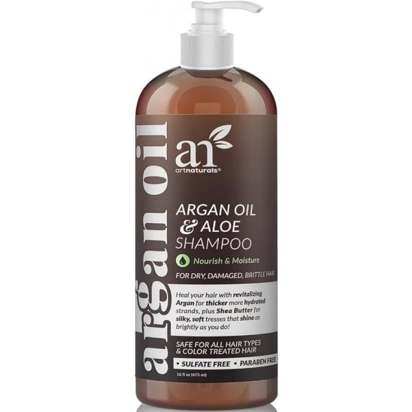 Artnaturals Moroccan Argan Oil Shampoo - (16Fl Oz) Moisturizing, Volumizing Sulfate Free for Women, Men and Teens Used Colored All Hair Types, Anti-Aging Care