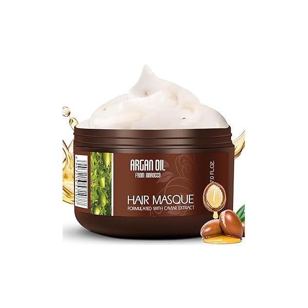 Argan Oil Hair Mask Deep Moisturizing Masque Keratin Treatment Daily Care For Damaged Dry Frizzy Hair,200ML