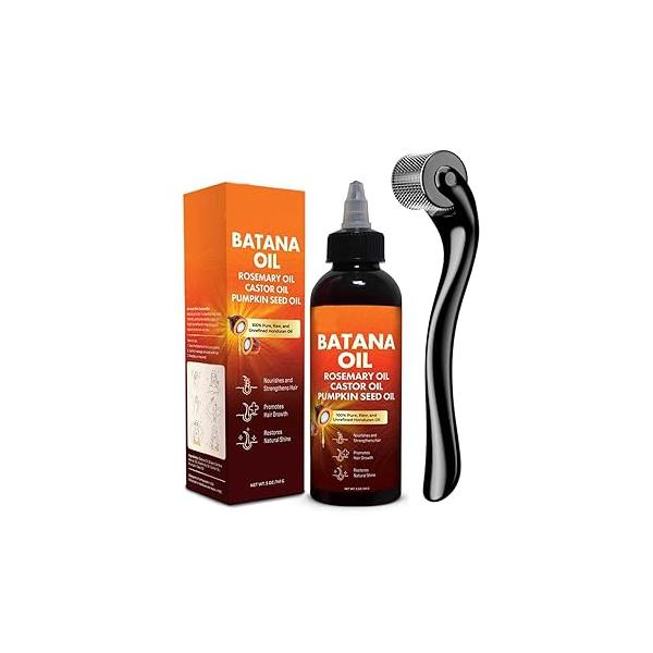 4-in-1 Batana Oil for Hair Growth, Liquid oil Castor Rosemary Pumpkin Seed Combination Reduce Loss. Promote Growth. (2 Pack)