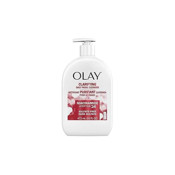 Olay Niacinamide + Peptide 24 Face Wash, Clarifying, Sulfate-Free, 16 oz