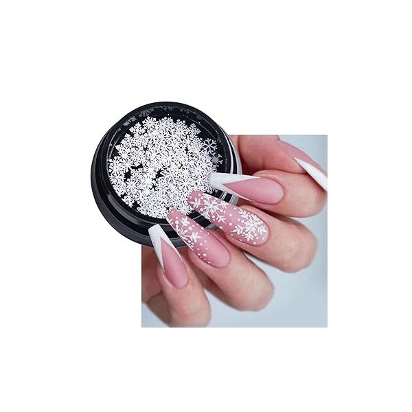 Nail Glitter Christmas Gold Snowflakes Art Sequins Powder Dust Flakes 3D Charms Decoration UV Gel Polish Tips 5x5mm Ultrathin