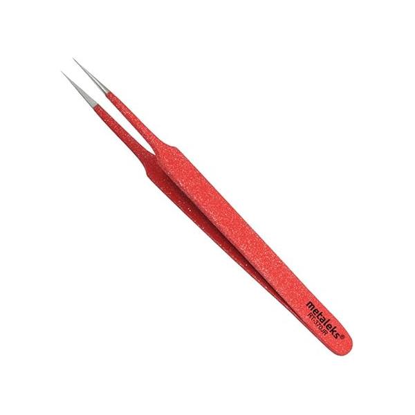 Red Eyelash Extension & Ingrown Hair Tweezer Pointed Tip Precision Extra Sharp and Perfectly Aligned for Treatment Splinter Removal For Men Women