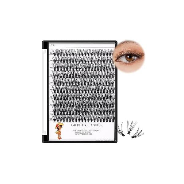 BODERMINCER 20D 8-20mm To Choose 8-10-12-14mm MIX/14-16-18-20mm Mixed Individual Cluster Eyelashes False Eyelash Extensions Bunche DIY at Home (20D-16mm)