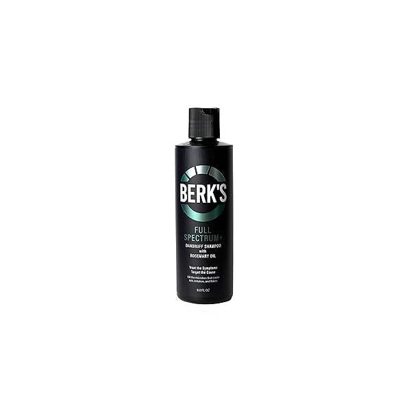 Berk's Full Spectrum Dandruff Shampoo with Coal Tar, Salicylic Acid, Sulfur, and Rosemary Oil, 8 Fl Oz