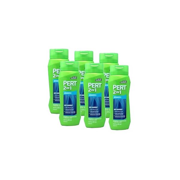 PERT 2 IN 1 Shampoo and Conditioner, Anti-Dandruff, 13.5 Fl. Oz (Pack of 6)
