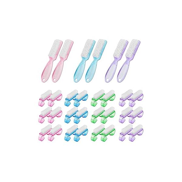 30Pcs Handle Grip Nail Brush for Cleaning Fingernails, Manicure Scrub Hand Brushes to Cleaner Under Nails, Pedicure Scrubbing tool kit Men and Women (Multicolor)