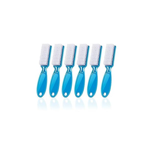 6Pcs Handle Grip Nail Brush, Hand Fingernail Cleaner Brush Manicure Tools Scrub Cleaning Brushes for Toes and Nails (Black)
