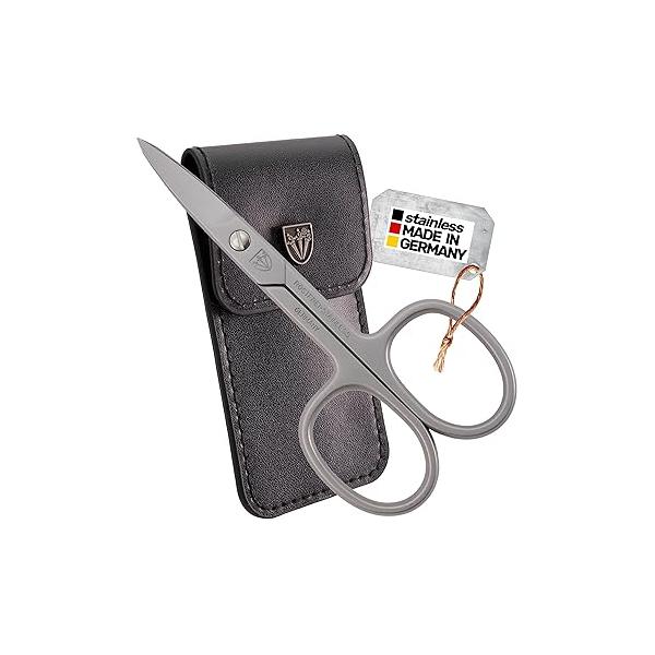 3 Swords Germany - brand quality STAINLESS STEEL INOX CURVED CUTICLE SCISSORS (1 PIECE) with case for manicure pedicure nail care by Made in