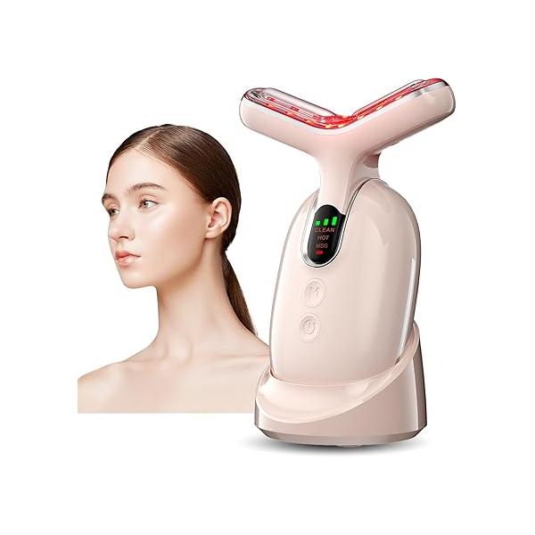 3 Massage Modes Face Neck Massager,3 Color Rechargeable Facial Massager,at Home Culpting Tool for Skin Care(Black)