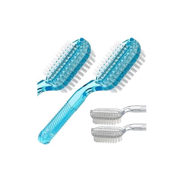 Handle Grip Fingernail Brush Two Sided Nail Foot Scrub Soft Stiff Bristles Hand Cleaning Brushes Nails Toes Scrubber for Men Women Kids,4 PCS