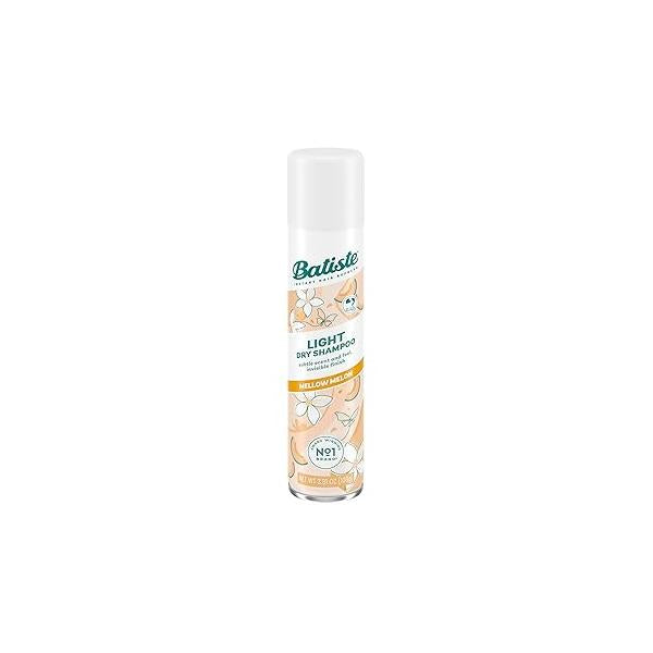 Batiste Light Dry Shampoo, Mellow Melon, Invisible Finish, Refresh Hair & Absorb Oil Between Washes, 3.81 Oz.