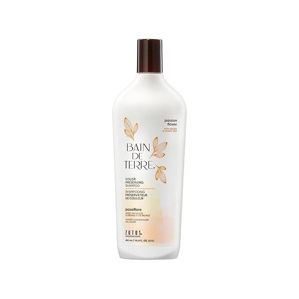Bain de Terre Passion Flower Color Preserving Shampoo, for Vibrant & Protection from Fading, with Argan Monoi Oils, Paraben-free, Vegan