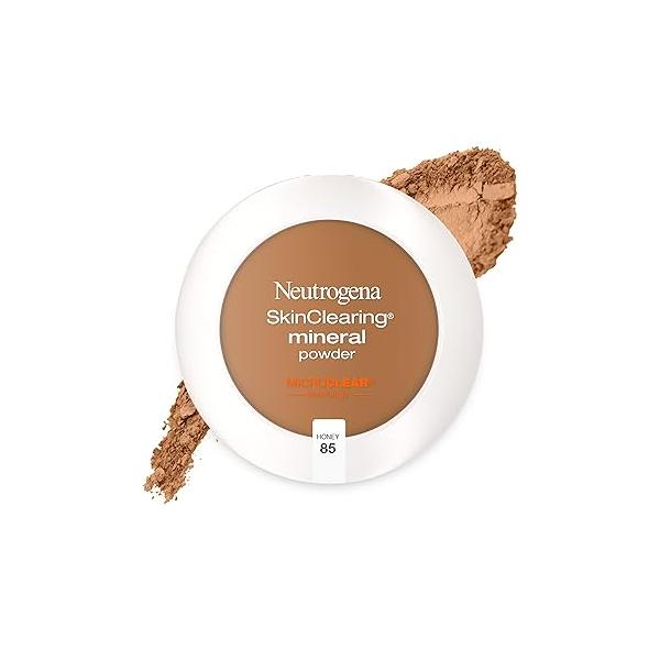 Neutrogena SkinClearing Mineral Acne-Concealing Pressed Powder Compact, Shine-Free & Oil-Absorbing Makeup with Salicylic Acid to Cover, Treat Prevent Breakouts, Soft Beige 50,.38 oz