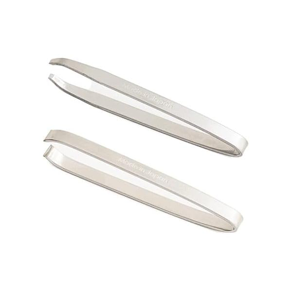 Eyebrow Tweezers [ Made in Japan ] 2 Pieces Set, Professional Hande Sharp for Men and Women (SK-2)