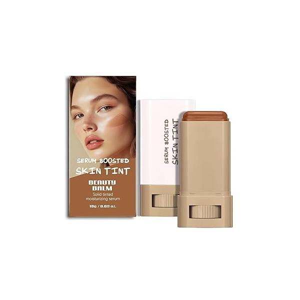 2 Pcs Foundation Stick Beauty Balm Serum Boosted Skin Tint Solid Tinted Moisturizing Contour for Women Natural Finish Makeup (#03, 0.63 OZ)