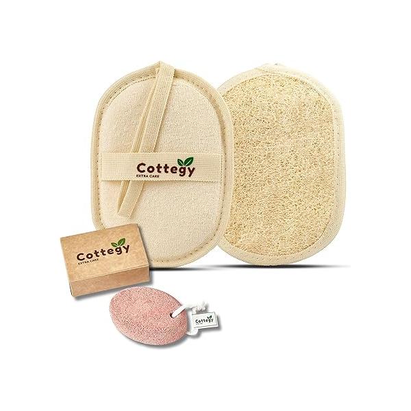 1PC Cottegy Egyptian 100% Natural Loofah Exfoliating Scrubber- Eco-Friendly Bath & Shower Sponge - Face Body Men Women-1PC Foot Pumice Stone Feet, Heels, Elbows and Hands (red)