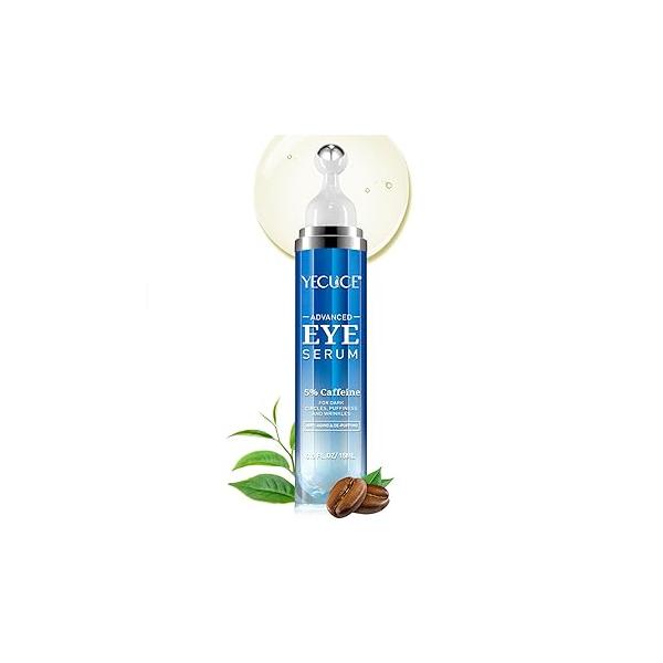 Eye Serum, Under Cream, Serum for Dark Circles Treatment, Puffiness, Puffy Bags, Fine Lines and Wrinkles, with 360° Stainless-Steel Roller-Ball Applicator