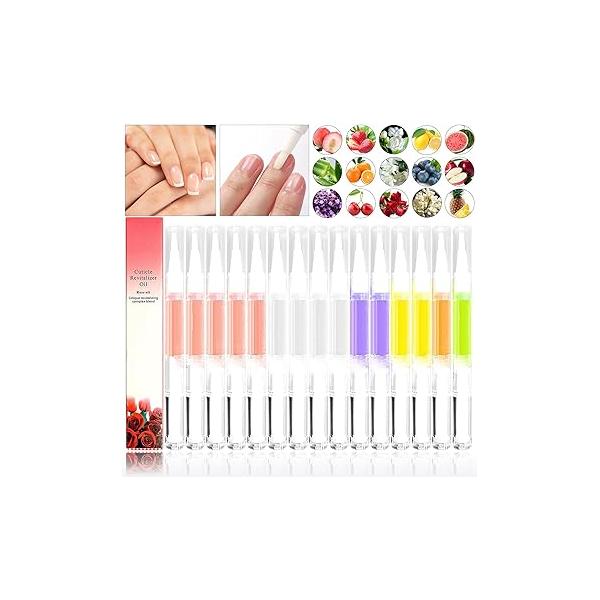 15 PCS Cuticle Oil Pen,Nail Pens for Nails Moist and Treatment,15 Fruit Plant Fragrance Repair Pen Nail Care,Nail Nourishment Polish with Vitamins