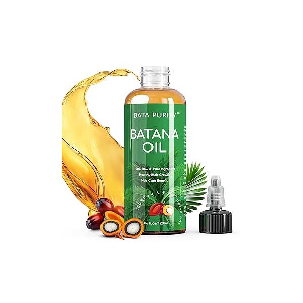 Batana Oil for Hair Growth - Pure and Natural Raw from Honduras, Organic Care Treatment & Skin, Deeply Nourishing Scalp Thickness 4.06 FL OZ/120ML