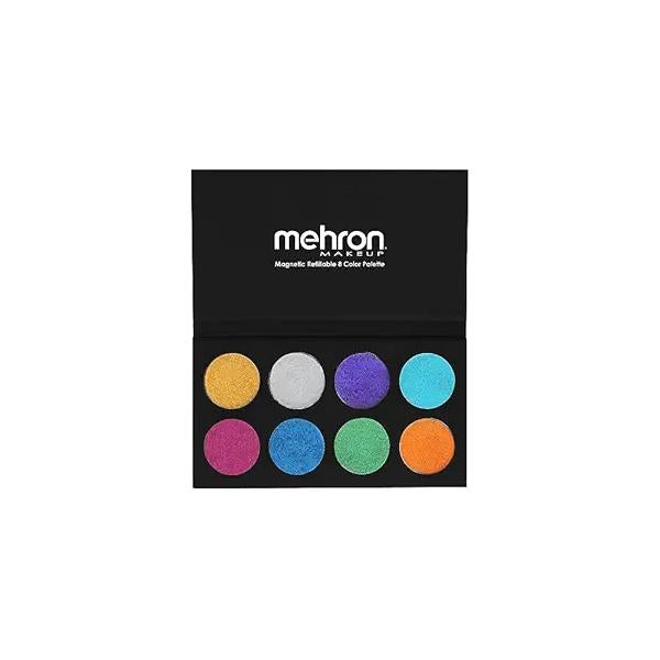 Mehron Makeup Paradise FX 8 Color Metallic Palette | Magnetic Refillable Face & Body Paint Professional Water Activated for Costumes, SFX, Halloween, Cosplay