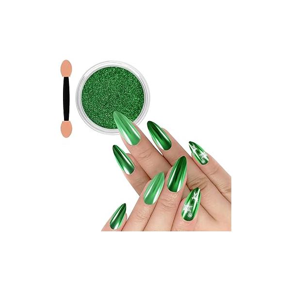 Allstarry Chrome Nail Powder Champagne Gold Metallic Mirror Effect Dust Glitter Glazed Manicure Decoration Reflective Pigment for Gel Polish Art Resin Craft, Festivals